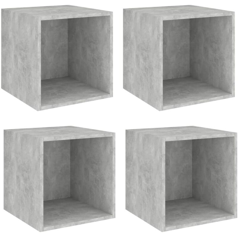 

vidaXL Armarios de pared 37x37x37 cm aglomerado 4 uds gris hormigón - Gris
