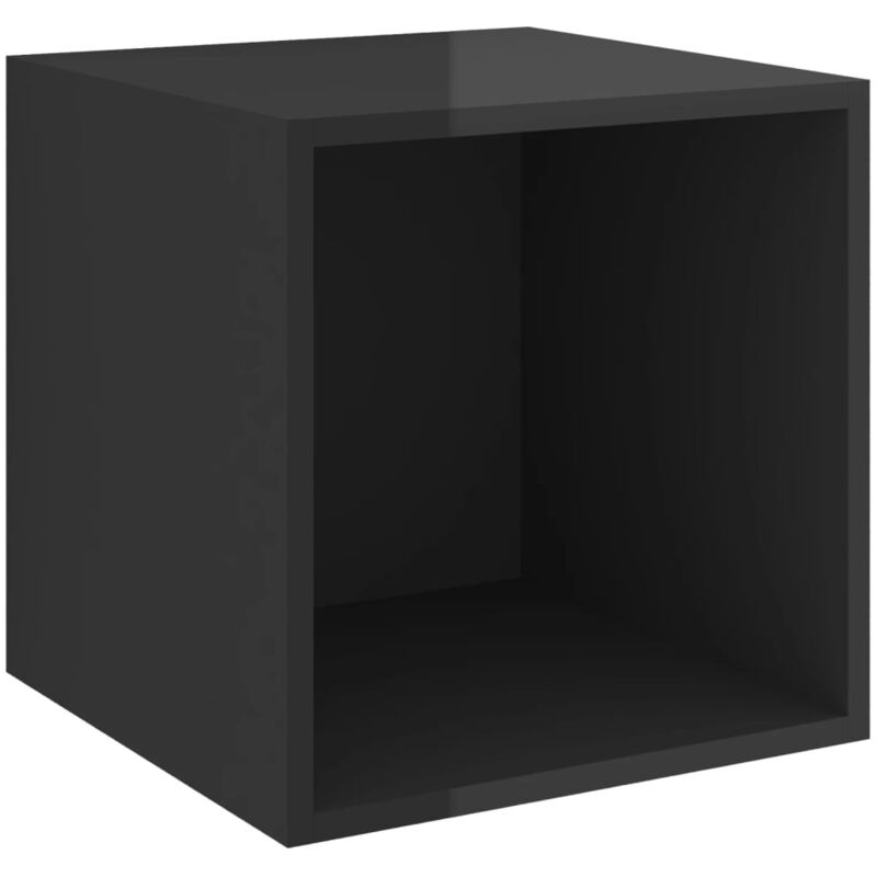 

vidaXL Armario de pared 37x37x37 cm aglomerado negro brillo - Negro