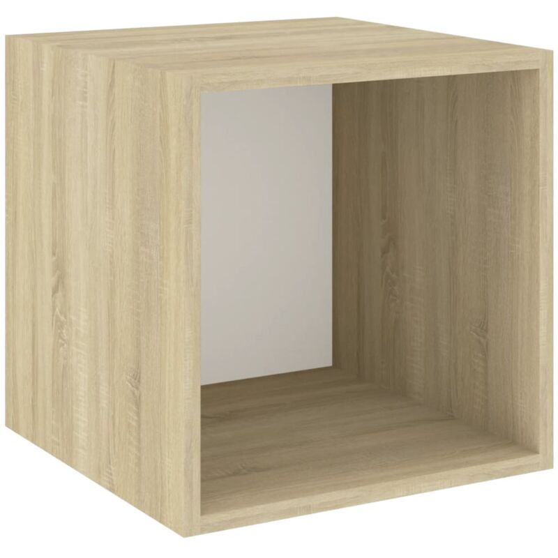 

vidaXL Armario de pared 37x37x37 cm aglomerado blanco roble Sonoma - Blanco