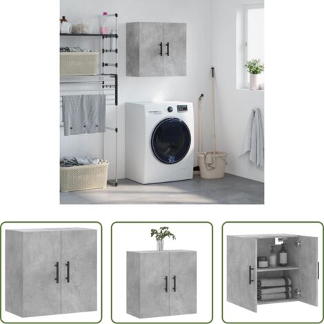 vidaXL Armario de pared gris hormigón -  Armario de pared madera de ingeniería gris hormigón 60x31x60 cm