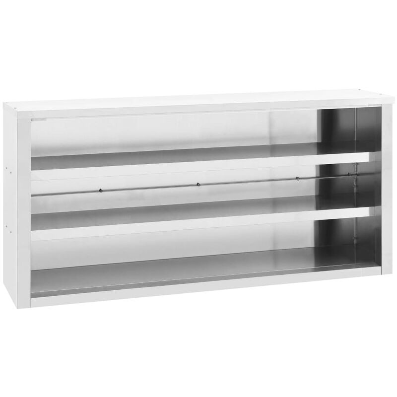 

vidaXL Armario de pared para cocina acero inoxidable 150x40x75 cm - Plateado