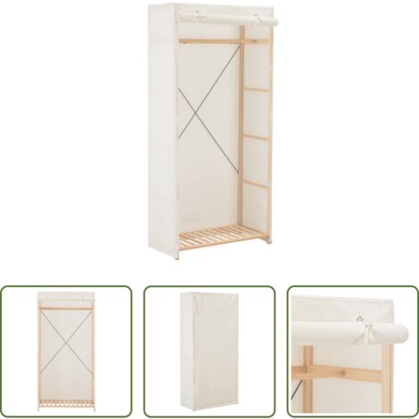 vidaXL Armario de ropa -  Armario de tela blanco 79x40x170 cm