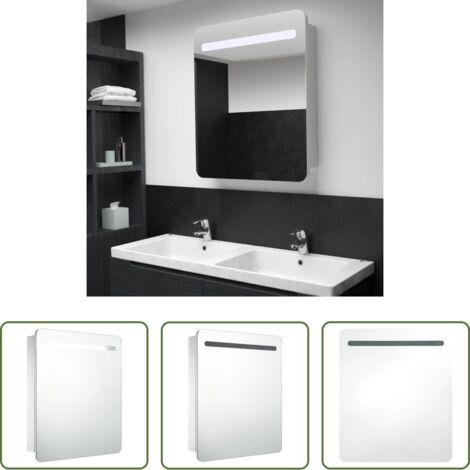 vidaXL Armario de tocador -  Mueble de baño con espejo LED 68x9x80 cm