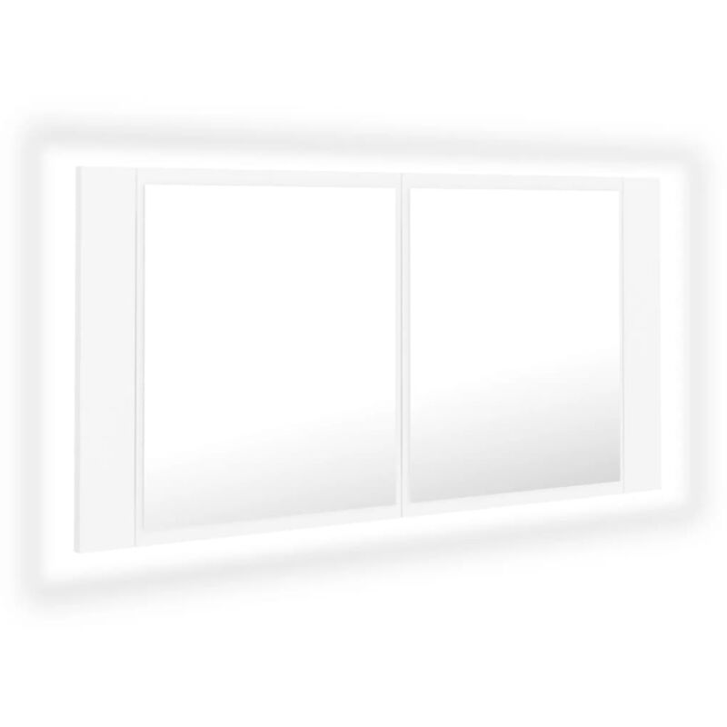 

Armario espejo de baño con luz LED blanco 90x12x45 cm - Blanco - Vidaxl