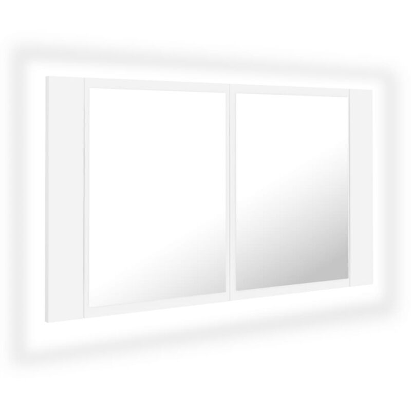 

vidaXL Armario espejo de baño luz LED blanco 80x12x45 cm - Blanco