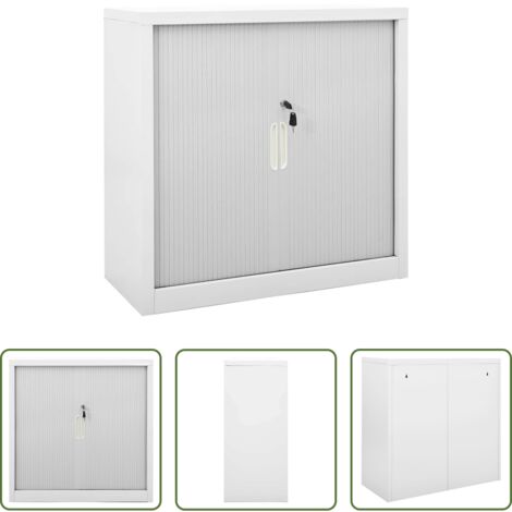 vidaXL Armario gris -  Armario con puerta corredera gris acero 90x40x90 cm