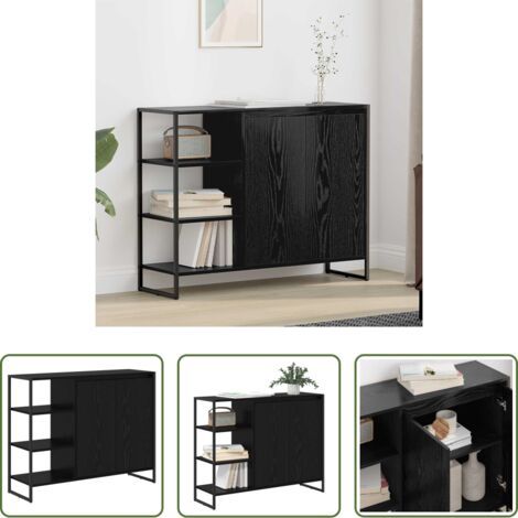 vidaXL Armario industrial -  Armario auxiliar Roble Negro 96.5 x 30 x 75 cm