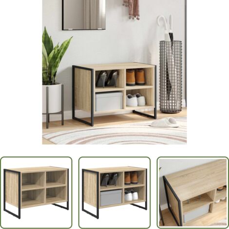 vidaXL Armario industrial -  Armario para Zapatos con almacenamiento Sonoma 60 x 35 x 44 cm