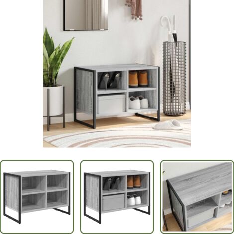 vidaXL Armario industrial -  Armario para Zapatos Gris Sonoma 60 x 35 x 44 cm