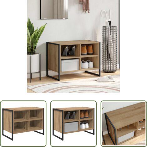 vidaXL Armario industrial -  Armario para Zapatos Roble Artesanal 60 x 35 x 44 cm