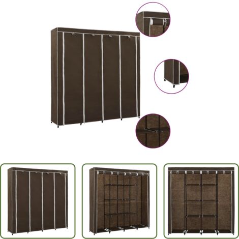 vidaXL Armario marrón -  Armario con 4 compartimentos marrón 175x45x170 cm
