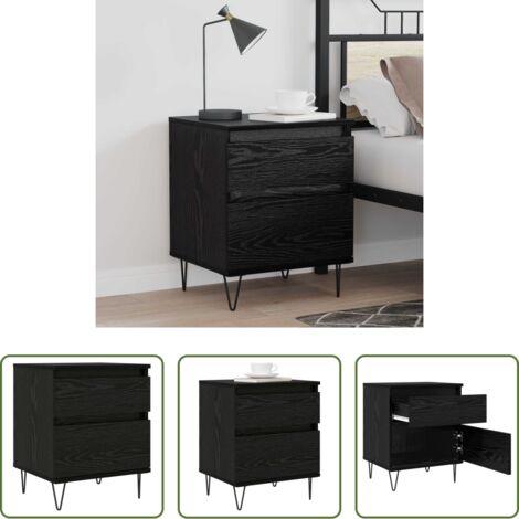 vidaXL Armario moderno -  Mueble cama Roble Negro 40 x 35 x 50 cm Madera de ingeniería