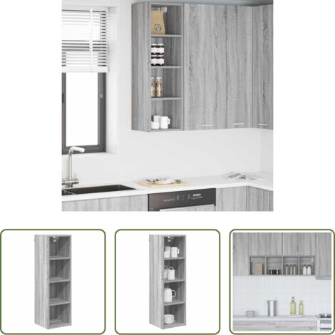 vidaXL Armario moderno -  Mueble colgante Gris Sonoma 30 x 29,5 x 100 cm