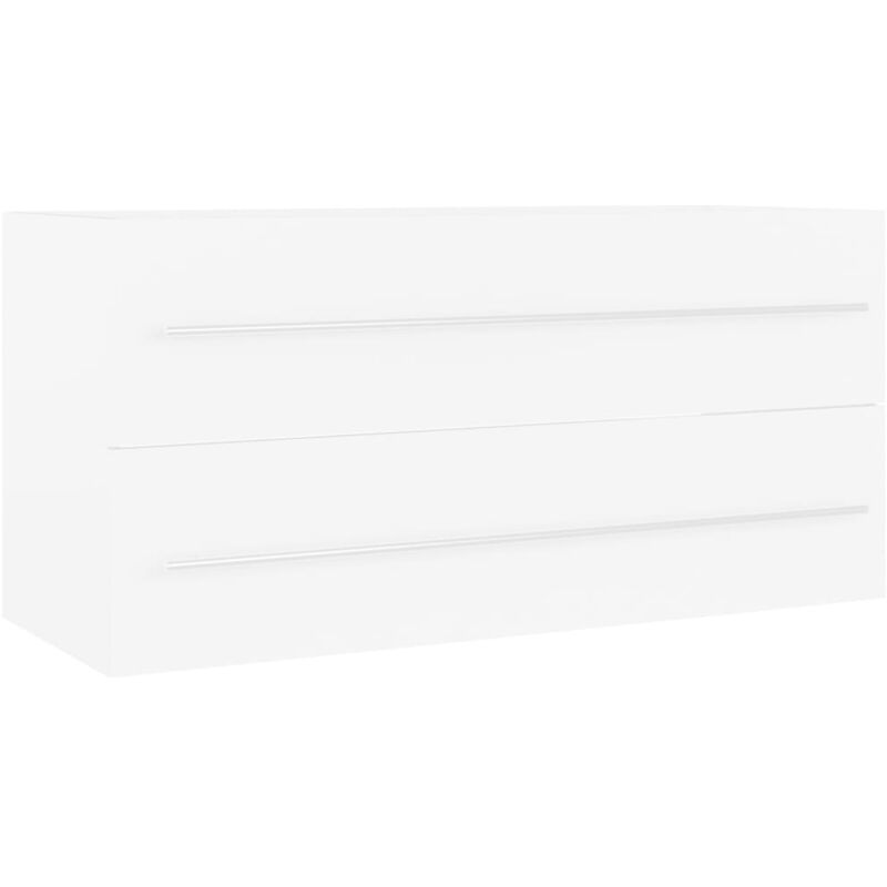 

vidaXL Armario para lavabo aglomerado blanco 100x38,5x48 cm - Blanco