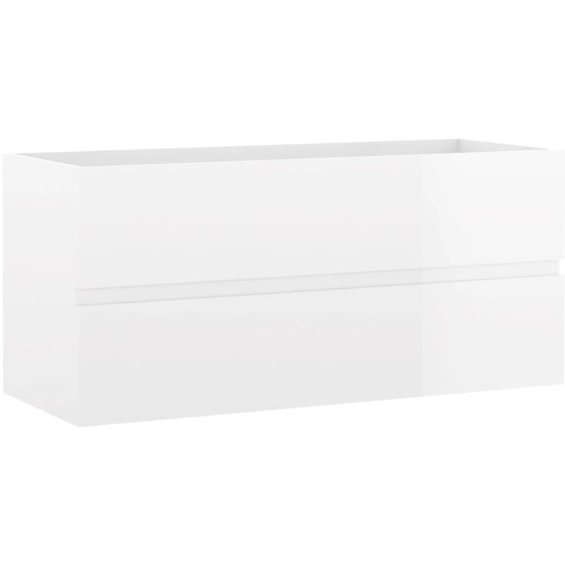 

vidaXL Armario para lavabo aglomerado blanco brillante 100x38,5x45 cm - Blanco