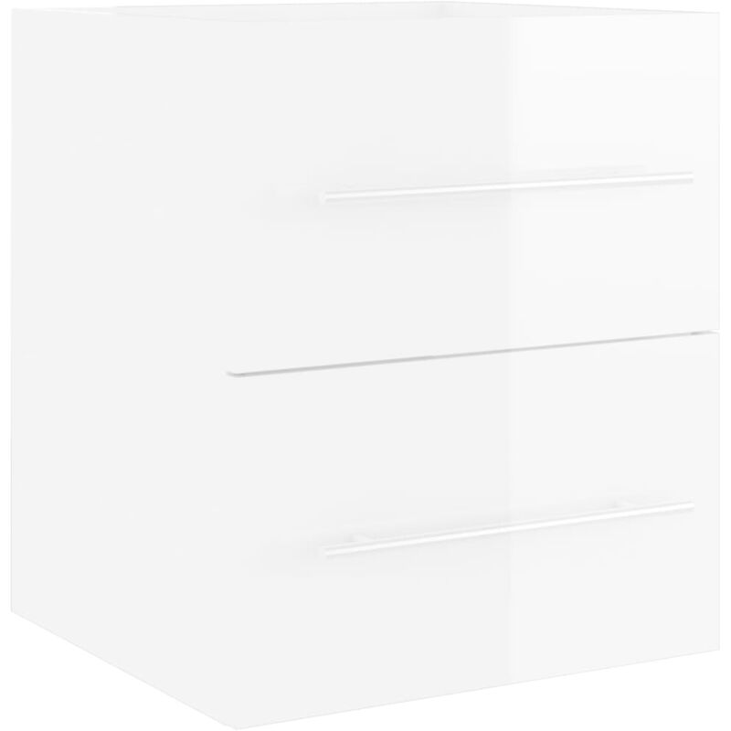 

vidaXL Armario para lavabo aglomerado blanco brillante 41x38,5x48 cm - Blanco