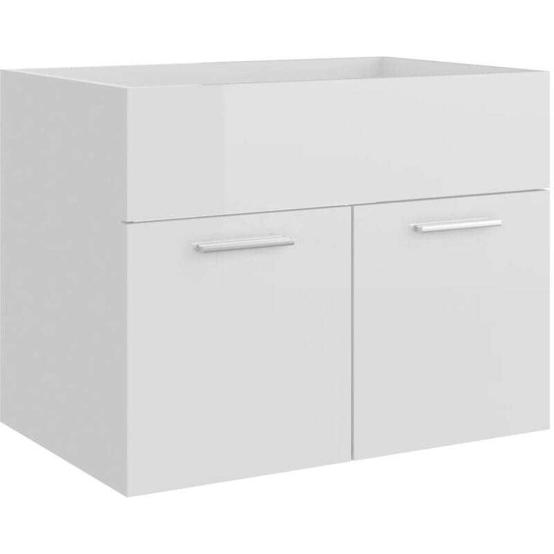 

vidaXL Armario para lavabo aglomerado blanco brillante 60x38,5x46 cm - Blanco