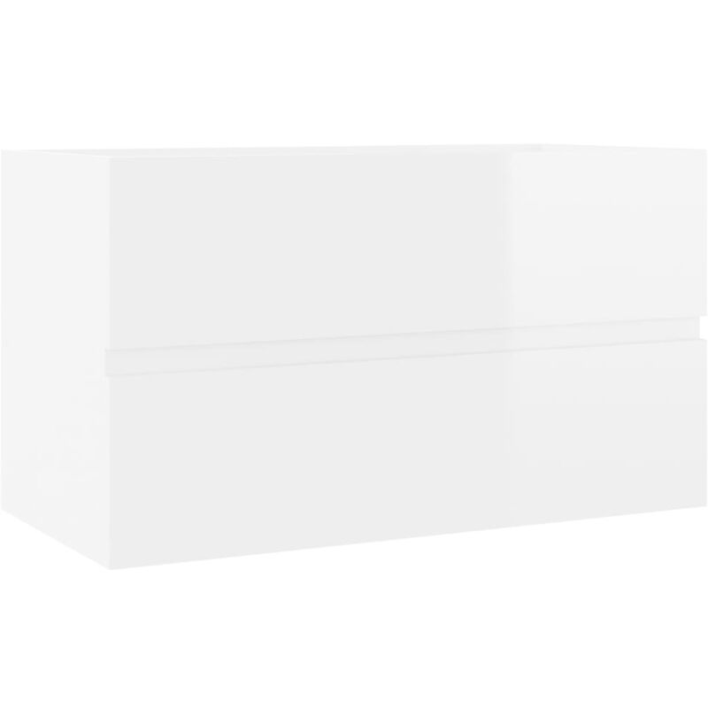 

vidaXL Armario para lavabo aglomerado blanco brillante 80x38,5x45 cm - Blanco