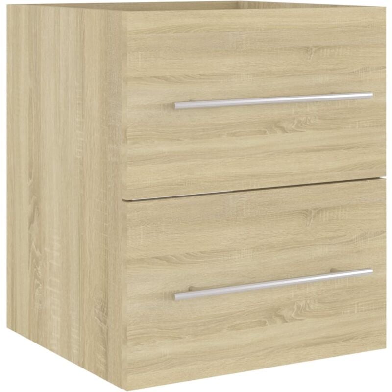 

vidaXL Armario para lavabo aglomerado color roble Sonoma 41x38,5x48 cm - Marrón