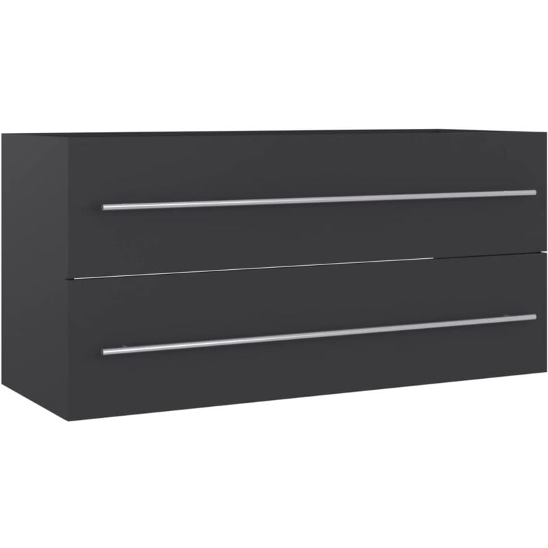 

vidaXL Armario para lavabo aglomerado gris 100x38,5x48 cm - Gris