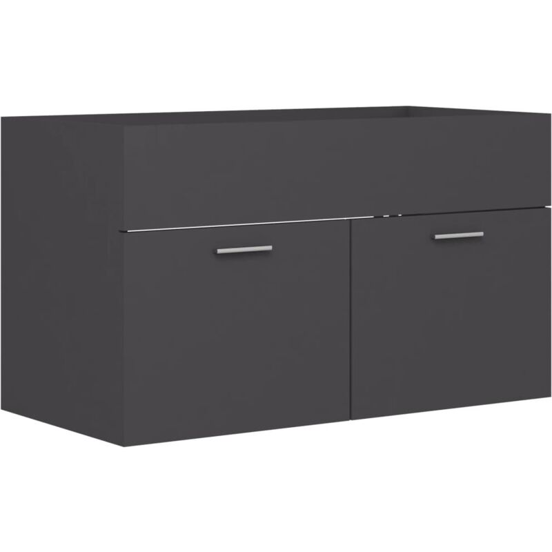 

vidaXL Armario para lavabo aglomerado gris 80x38,5x46 cm - Gris