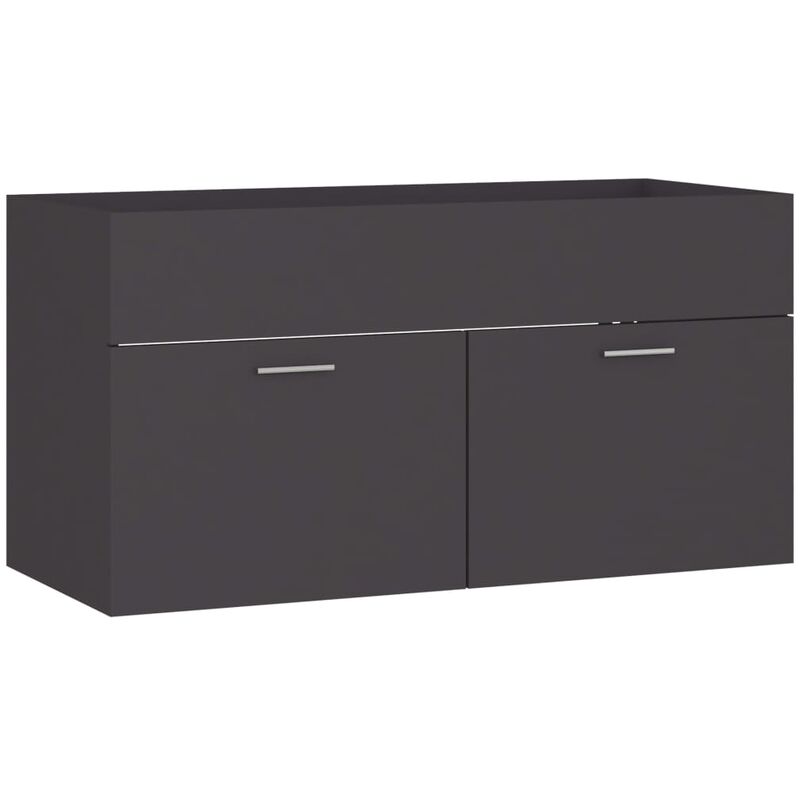 

vidaXL Armario para lavabo aglomerado gris 90x38,5x46 cm - Gris