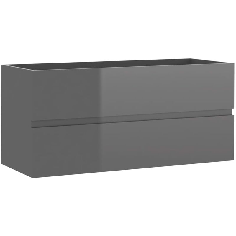 

vidaXL Armario para lavabo aglomerado gris brillante 100x38,5x45 cm - Gris
