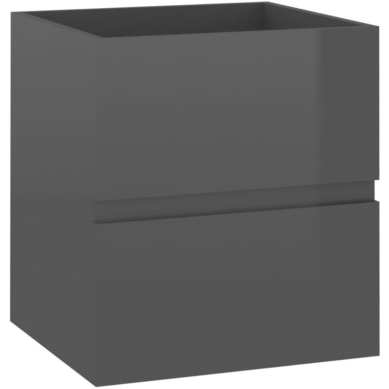 

vidaXL Armario para lavabo aglomerado gris brillante 41x38,5x45 cm - Gris