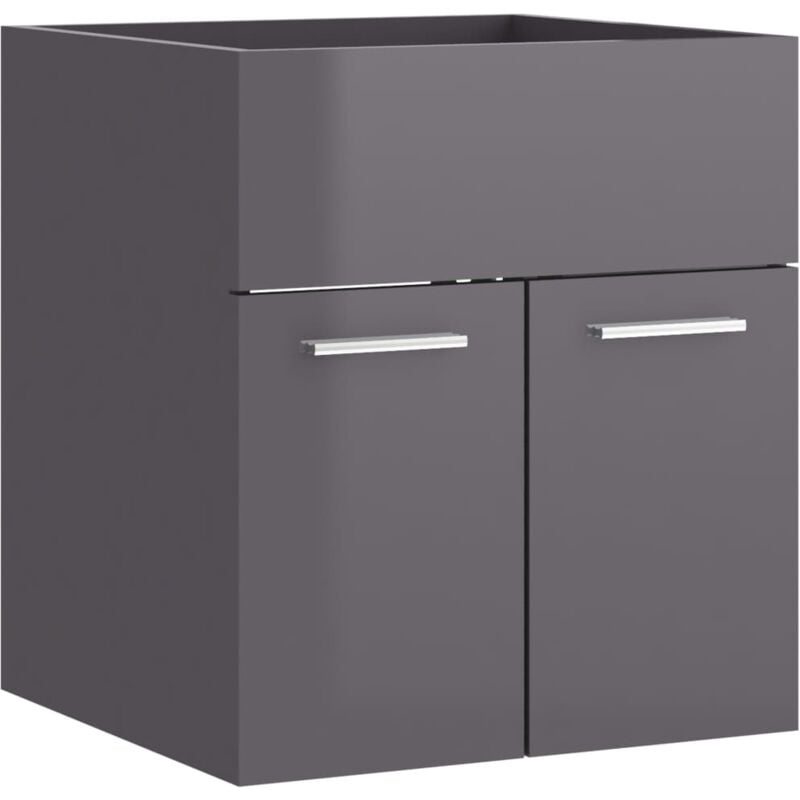 

vidaXL Armario para lavabo aglomerado gris brillante 41x38,5x46 cm - Gris