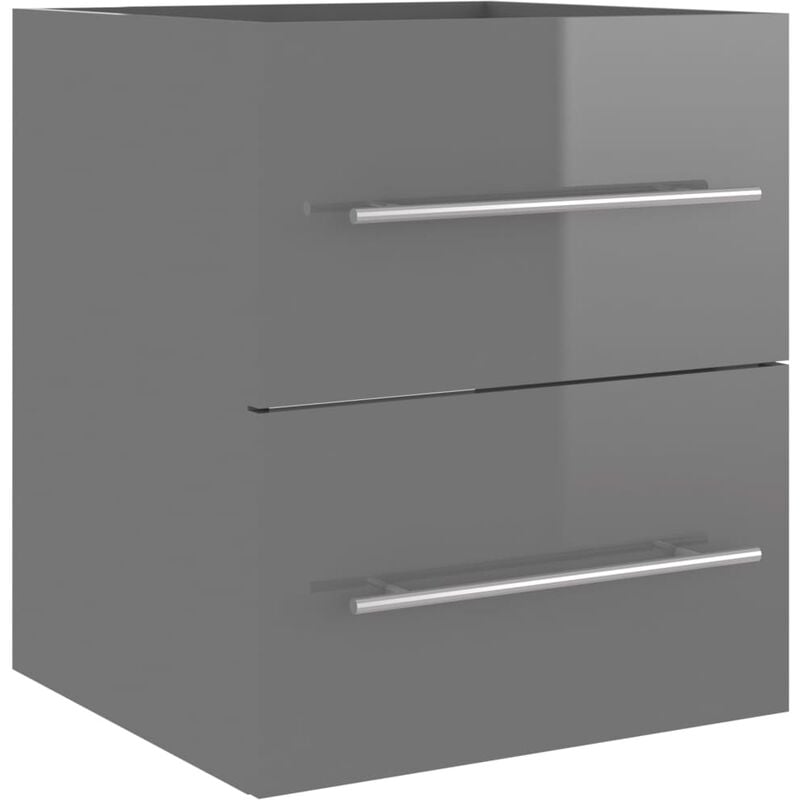 

vidaXL Armario para lavabo aglomerado gris brillante 41x38,5x48 cm - Gris