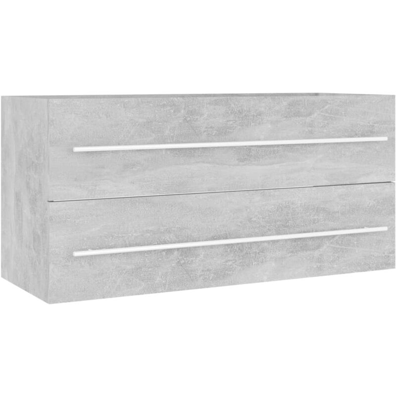 

vidaXL Armario para lavabo aglomerado gris hormigón 100x38,5x48 cm - Gris