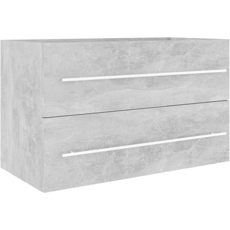 

vidaXL Armario para lavabo aglomerado gris hormigón 80x38,5x48 cm - Gris