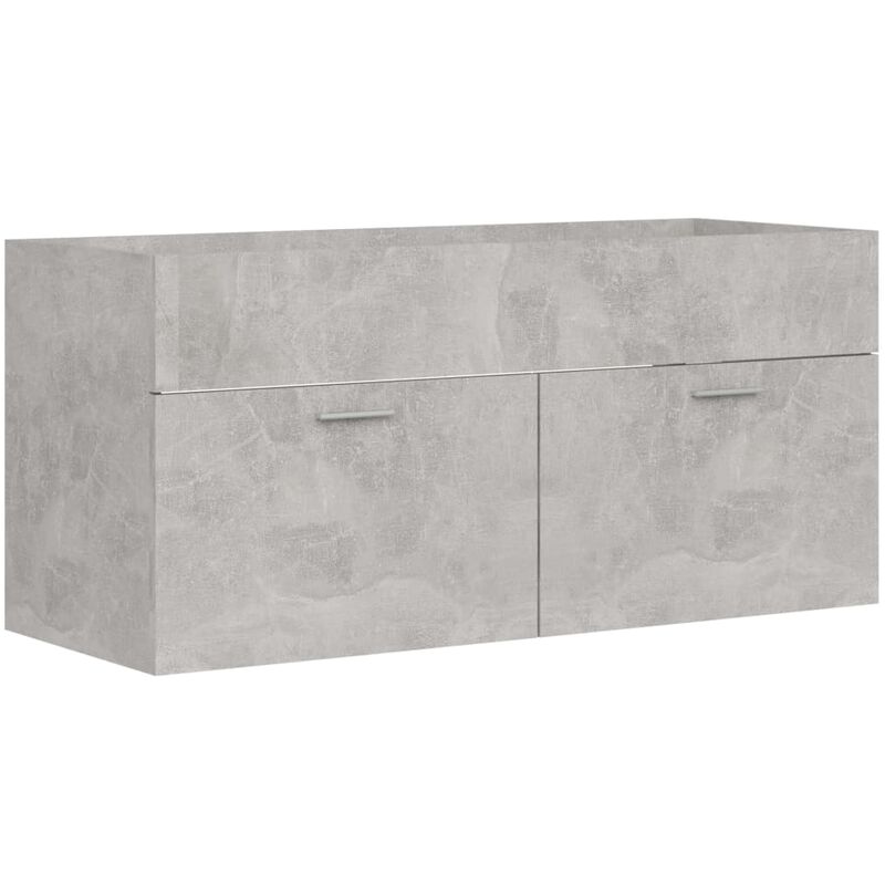 

vidaXL Armario para lavabo aglomerado gris hormigón 100x38,5x46 cm - Gris