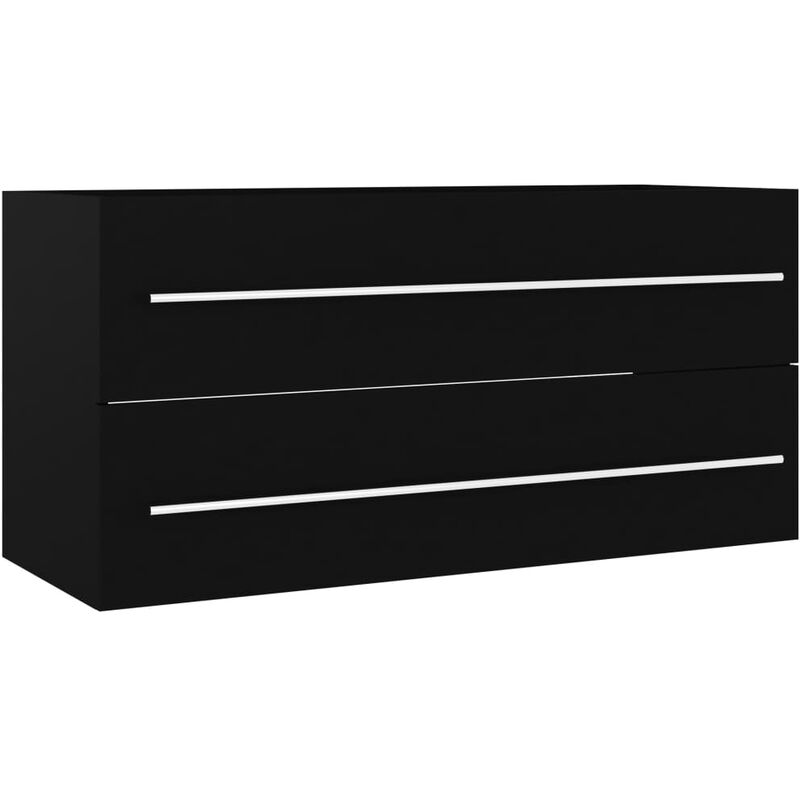

vidaXL Armario para lavabo aglomerado negro 100x38,5x48 cm - Negro