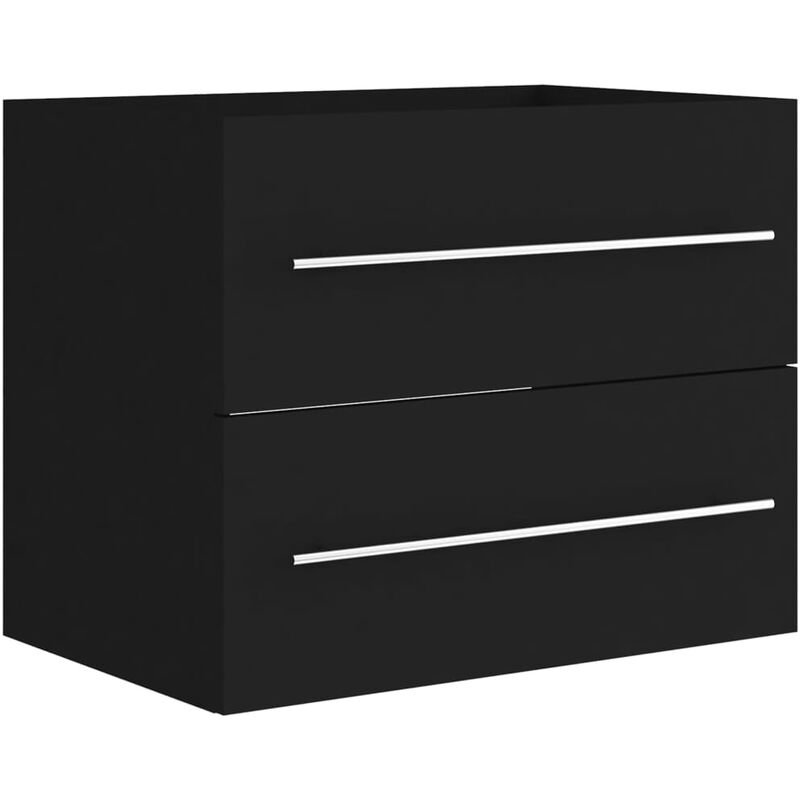 

vidaXL Armario para lavabo aglomerado negro 60x38,5x48 cm - Negro