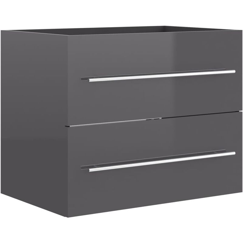 

Armario para lavabo aglomerado gris brillante 60x38,5x48 cm - Gris - Vidaxl