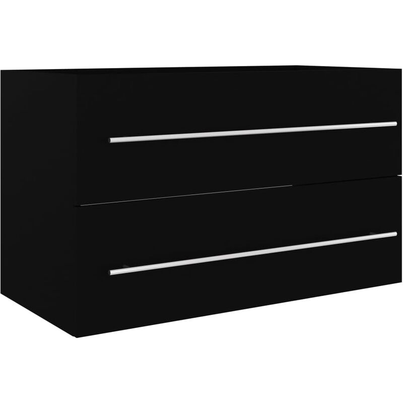 

vidaXL Armario para lavabo aglomerado negro 80x38,5x48 cm - Negro