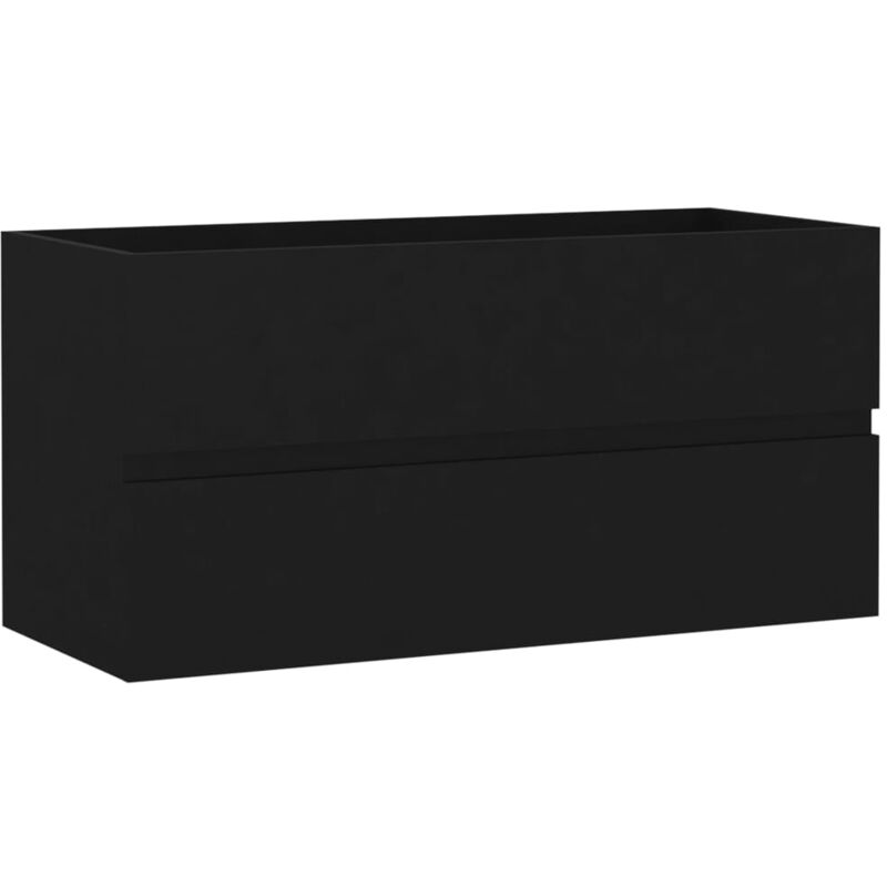 

vidaXL Armario para lavabo aglomerado negro 90x38,5x45 cm - Negro