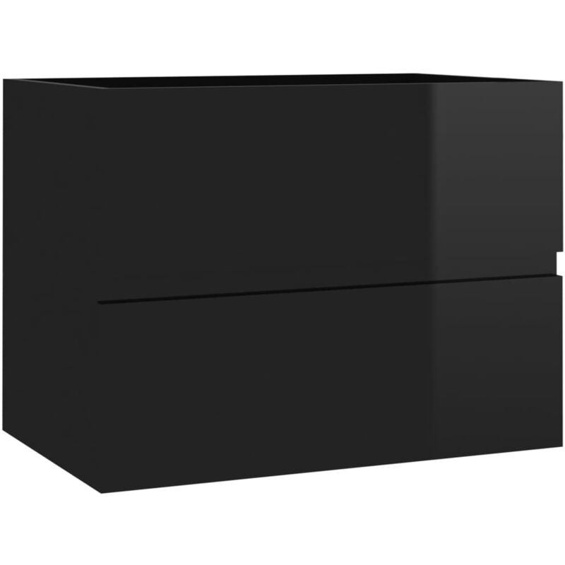 

Armario para lavabo aglomerado negro brillante 60x38,5x45 cm - Negro - Vidaxl