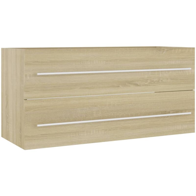 

vidaXL Armario para lavabo aglomerado roble Sonoma 100x38,5x48 cm - Marrón