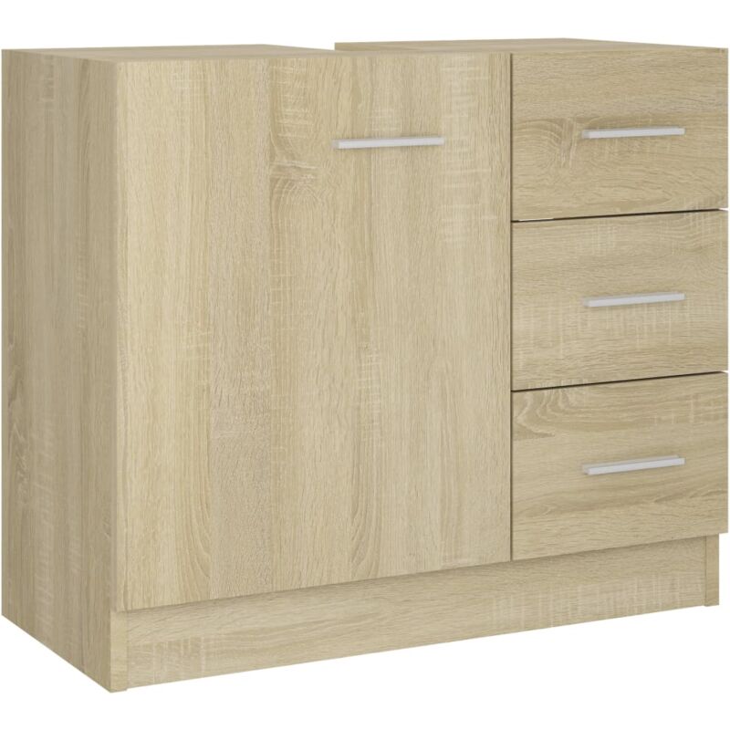 

vidaXL Armario para lavabo aglomerado roble Sonoma 63x30x54 cm - Marrón