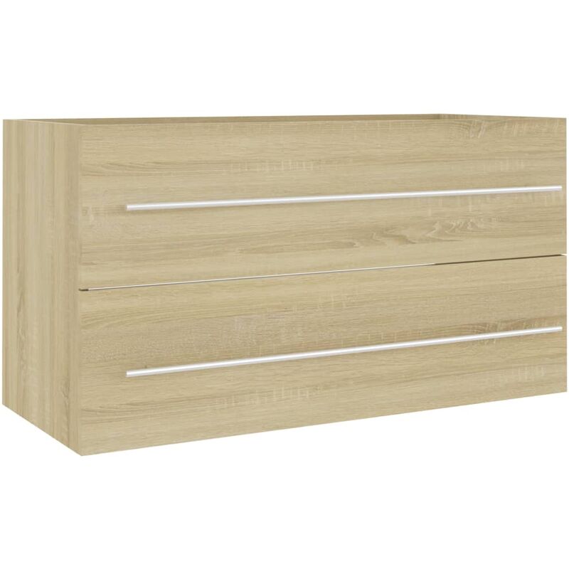 

Armario para lavabo aglomerado roble Sonoma 90x38,5x48 cm - Marrón - Vidaxl