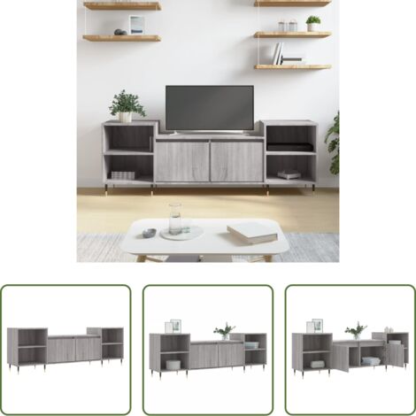 vidaXL Armario para TV -  Mueble para TV madera contrachapada gris Sonoma 160x35x55 cm