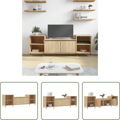 vidaXL Armario para TV -  Mueble para TV madera contrachapada roble Sonoma 160x35x55 cm