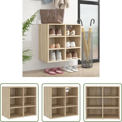 vidaXL Armario para zapatos -  Mueble zapatero color roble Sonoma 52,5x30x50 cm