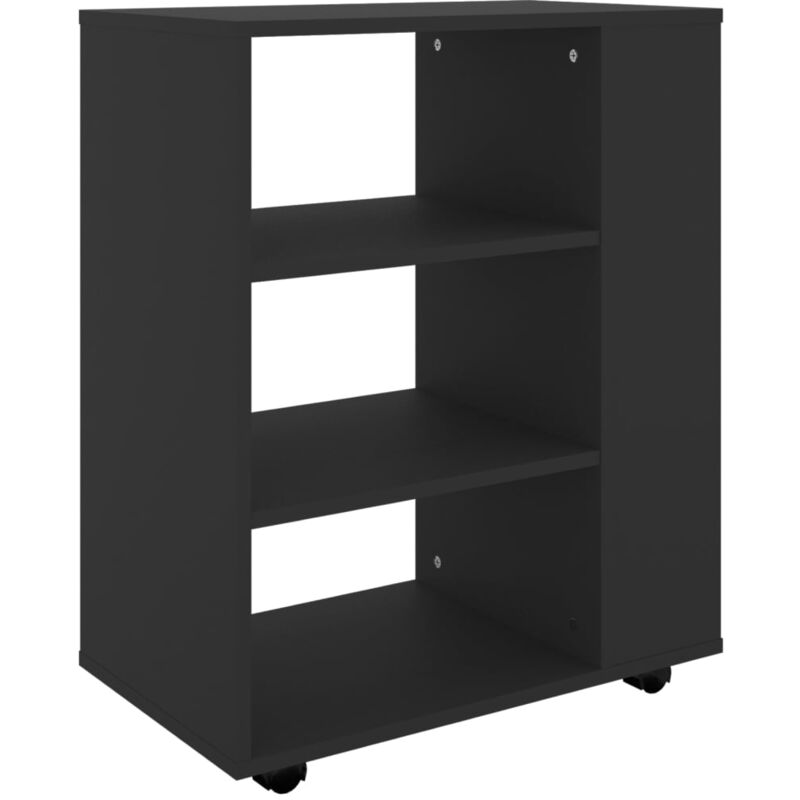 

vidaXL Armario con ruedas de aglomerado 60x35x75 cm negro - Negro