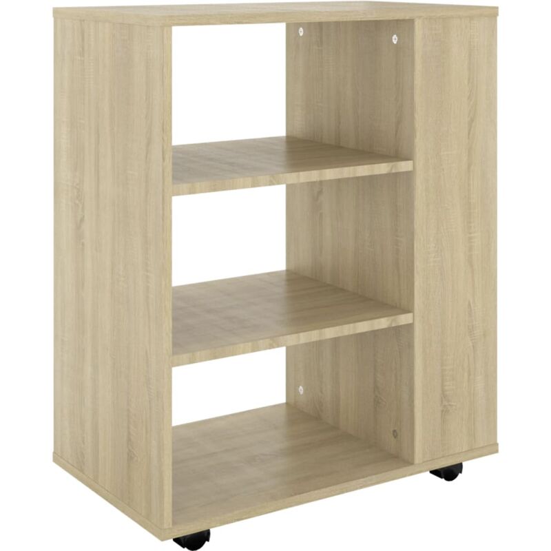 

vidaXL Armario con ruedas de aglomerado 60x35x75 cm roble Sonoma - Marrón