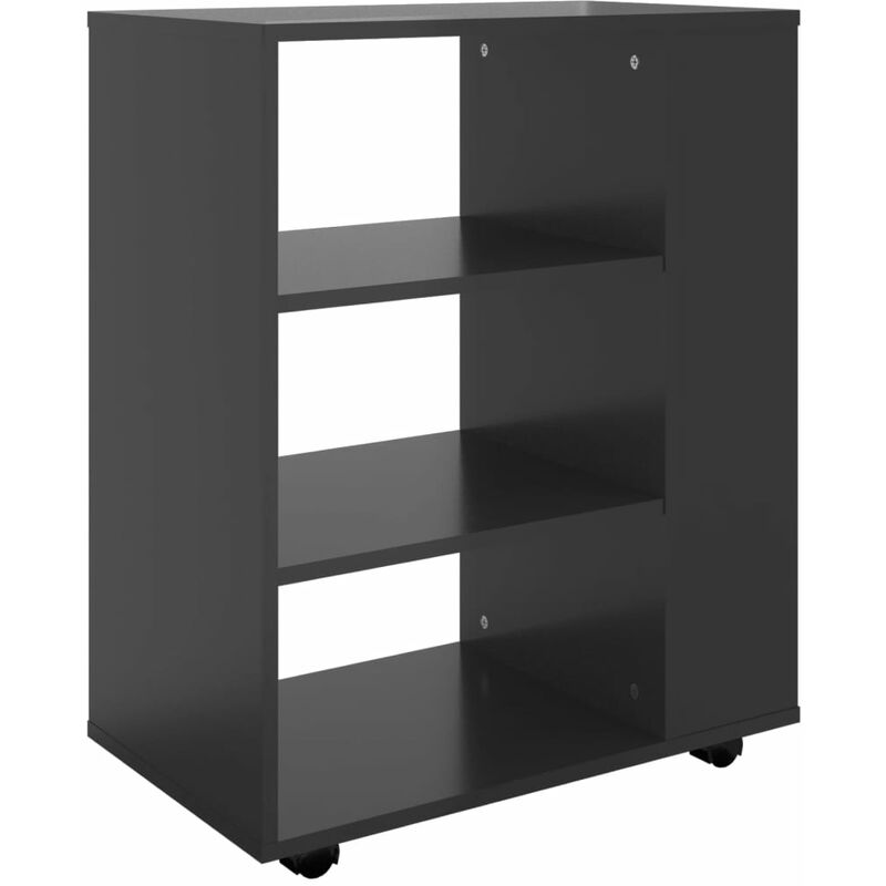 

vidaXL Armario con ruedas de aglomerado 60x35x75 cm negro con brillo - Negro