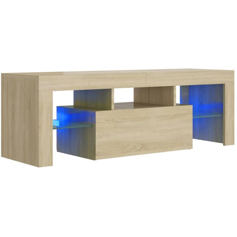 

Vidaxl - Armario TV con luces LED roble Sonoma 120x35x40 cm - Marrón