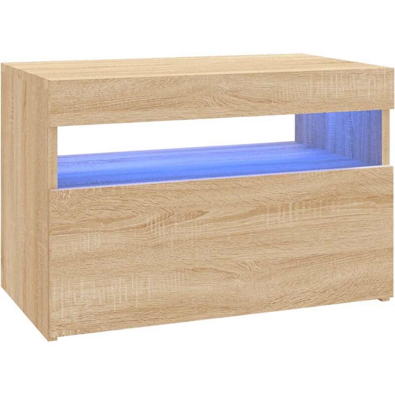 

Vidaxl - Armario TV con luces LED roble Sonoma 60x35x40 cm - Marrón